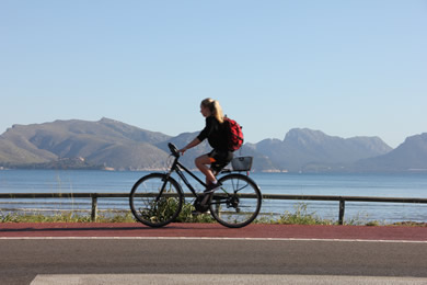 cycling beside the sea