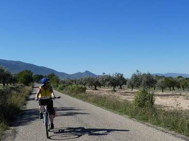 cycling along cycle track to Boccairent